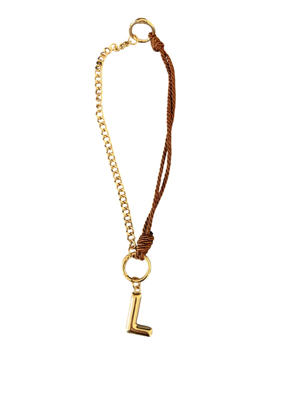L initial pendant asymmetric necklace